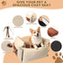 Felixora 25lbs Dog Car Seats for Small Dogs, Waterproof Puppy Car Seat with Side Handles and Large Pockets, Clip-On
