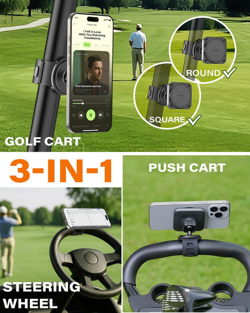 A2C 3-in-1 Golf Gifts for Men Magnetic Phone Holder for Golf Cart, Push Cart, Steering Wheel Phone Mount, Golf Cart