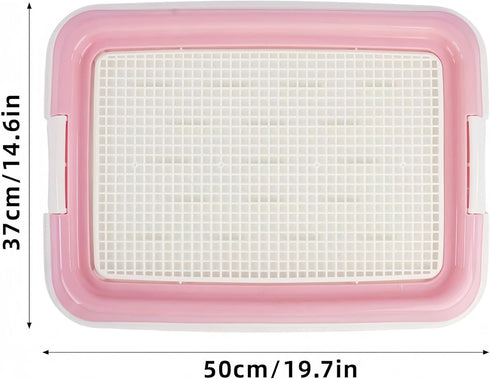 Dmnnlp 19.7"x14.5" Dog Potty Tray for Small Dogs, Puppy Potty Training Tray Indoor Dog Toilet, Leak-Proof Pet Pads