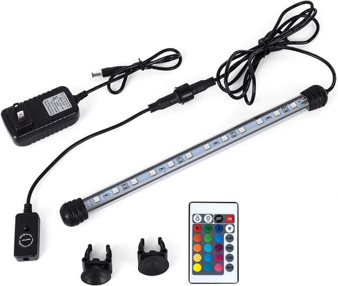MQ 12 in Submersible LED Aquarium Light, 2W Color Changing Fish Tank Light with Remote Control, for 15-20 inch Tanks