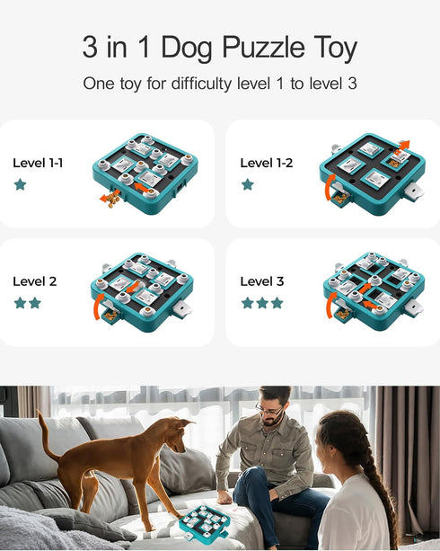 Dog Puzzle Toys, Level 3 Interactive Toys for Boredom | Funny Feeding Toy for IQ Training and Treat Dispensing