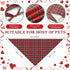 Shyyween 100 Pets(25.6 17.7 17.7 Inch) Pcs St. Patrick's & Mother's Day Dog Bandanas Bulk Red & Green Plaid Bandanas