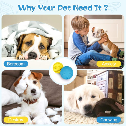 HIPPIH Dog Puzzle Toys 2 Pack, Interactive Toys for Large & Small Dogs, Durable Balls for Teeth Cleaning and IQ Training