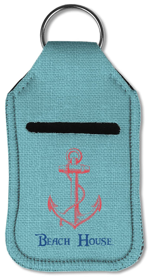 Small Personalized Chic Beach House Hand Sanitizer & Keychain Holder