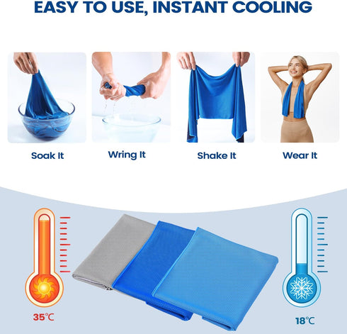 Clothirily (40"x12"), 6 Pack Cooling Towels Breathable Cooling Towels for Neck and Face, Men & Women Workout Towel