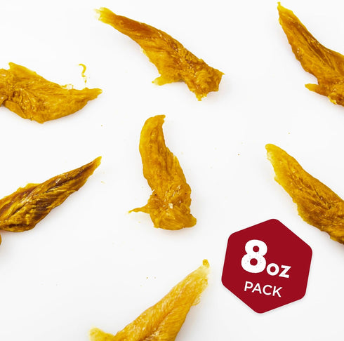 Best Bully Sticks Chicken Breast Dehydrated Dog Treats, 8 oz, All Natural High Protein Jerky Chews