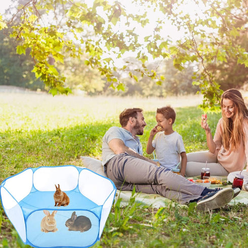 Chinchilla Guinea Pig Playpen Rabbit Cage Breathable & Transparent Small Animal Cage, Pop Open Outdoor/Indoor Exercise