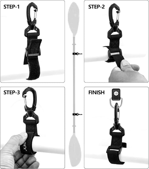 SAMSFX Adjustable Kayak Paddle Holder, Paddle Board Accessories, Inflatable Boat Paddle Storage, 4PCS Pack