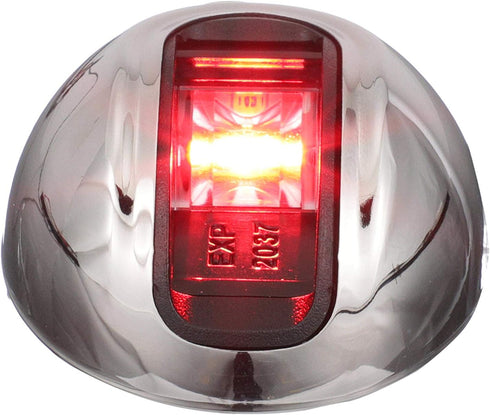 NV3012SSR-7 2-Mile attwood LightArmor Vertical Surface Mount Navigation Light, Red LED Lighting, Round Stainless