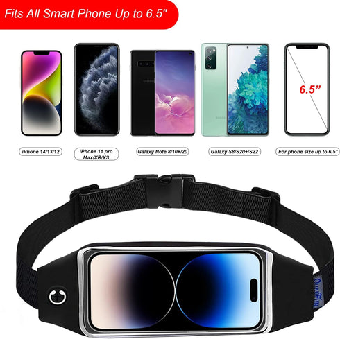Running Belt for Women Men, Waterproof Fanny Pack, Workout Waist Pouch Phone Holder with Touchscreen for Gym