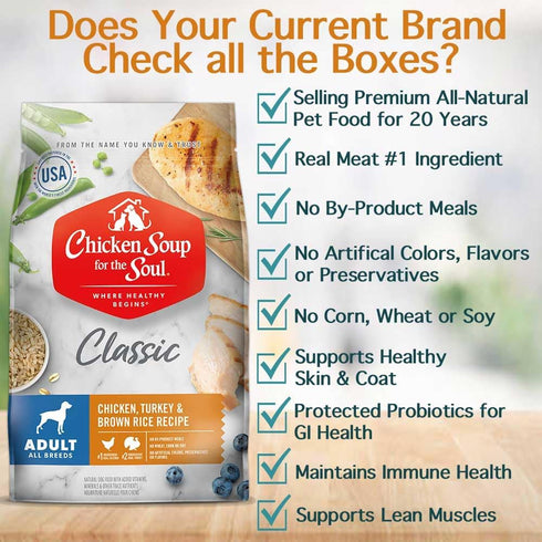 Immune 4.5lb (Pack 2) Chicken Soup for the Soul All Natural Premium Adult Dry Dog Food, Real Meat First Ingredient, No