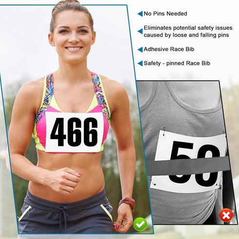 NELOMO 8.3 5.8 Cross-Country Adhesive Race Bib X Competition Number Bib Adhesive Running Bib Sticky Race Bib Athlete