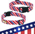 Adjustable American Flag Dog Collar for Small Medium Large Pets, 4th of July Patriotic Design, Strong Plastic Buckle