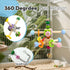 FALESHOS 2 Pcs Parakeet Toys, Natural Wood Spinner with Bells, Hanging Cage Accessories for Small Moderate Birds