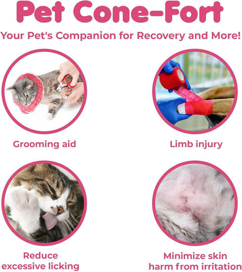 SunGrow Cat Cone Collar Soft, Elizabethan E Collar for Cats & Kittens After Surgery, Recovery Suit for Wound Cover