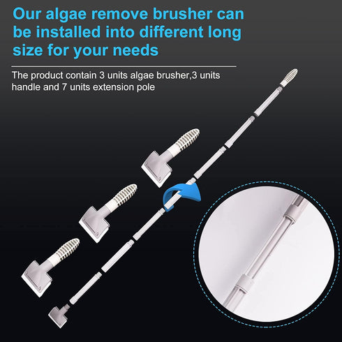 Saltwater Aquarium Cleaner, Fish Tank Scraper Cleaning Tools 17.7-48 Inch for Acrylic or Glass