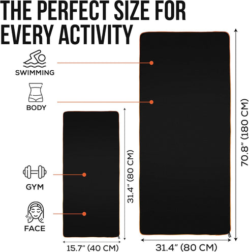 (32" 16''W)-Lightweight illusion Small Microfiber Gym Towels for Men and Women Active Sports L x Quick Dry Gym Towel