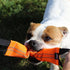 Bungee Dog Bite Tug Toy with 2 Strong Handles - Durable Fire Hose Toy for Medium to Large Dogs, Orange.