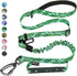 Hotsky Heavy Duty Tactical Bungee Dog Leash with Car Seat Belt and Double Handle for Medium Large Dogs, 4-6ft, Green