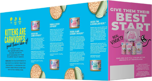 Tiki Cat Baby Pate Wet Cat Food for Kittens Variety Pack, 2.4 oz. Cans (12 Count)