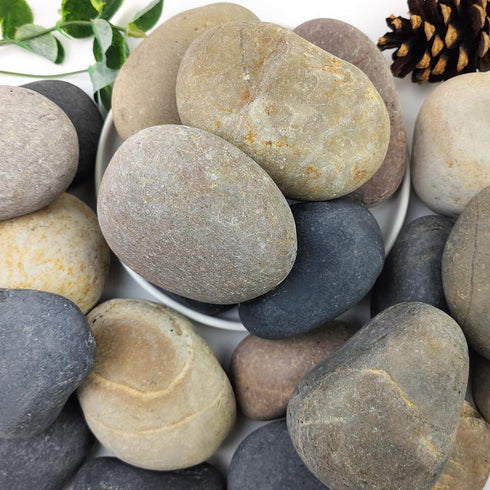 20lbs Natural River Rocks, 3"-4" Premium Pebbles for Fish Tank, Garden, and Landscape Design