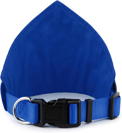 Doggie Stylz Service Dog Bandana XS Blue with Reflective Strip for Night Safety, Built-in Matching Collar