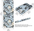HXshaoye 71x26 inches 1 MM Elegant Vintage Flower Rose White Baby Blue thin yoga mat non slip for outdoor printed
