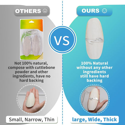 Jmxu's 5"-5.5" Bird Cuttlebone for Parakeets, Cuddle Bone with Metal Holder, Natural Calcium for Parrots, Cockatiels,