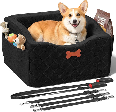 Dog Car Seat for Small Medium Dogs, 6" Elevated Dog Booster Seat