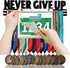 16" Never GIVE UP Race Bib Medal Hanger Holder Display Wall Rack in Long-Medal Hanger Awards Ribbon