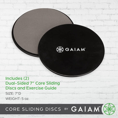 Gaiam Core Sliding Discs - Dual Sided Workout Sliders for Carpet & Hardwood Floors, Fitness Sliders for Home Exercise