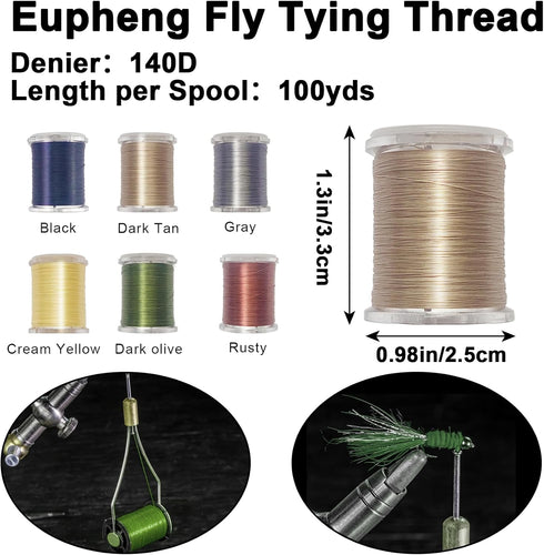 Riverruns Super Realistic Fly Tying Material, Twisted Thread 3/0, 6/0, 8/1, Body Thread Proudly from Europe