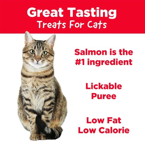 Country 2 Oz, 4 Count Kitchen Salmon Puree Lickable Cat Treats, Made with Real Salmon
