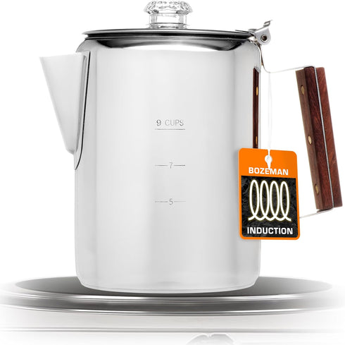 COLETTI Bozeman Induction Coffee Maker Percolator Coffee Pot, Coffee Percolator Brews 3
