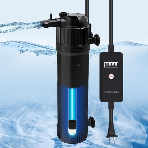 Aquarium Filter with U-V Light - Submersible Filter for 40 to 120 Gallon Fish Tank