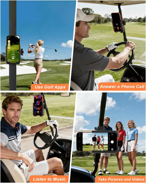 WLLNEE Magnet/360 Rotatable/1s Magnetic Golf Cart Phone Holder Mount Compatible with iPhone/Galaxy/Google Pixel, Fits