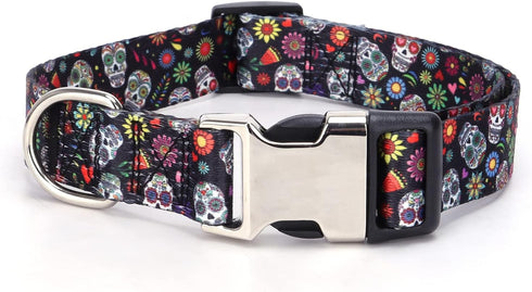 Cute Dog Collar for XS Small Medium Large Dogs, Adjustable Soft Nylon Pet Collar with 3D Print Multicolor Patterns for