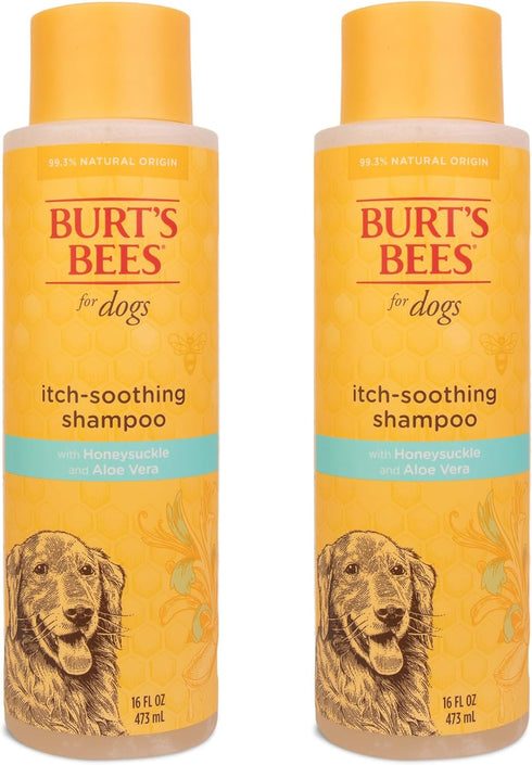 Burt's Bees Itch Soothing Shampoo with Honeysuckle, Anti-Itch Dog Shampoo for Sensitive Skin, 16 Oz - 2 Pack