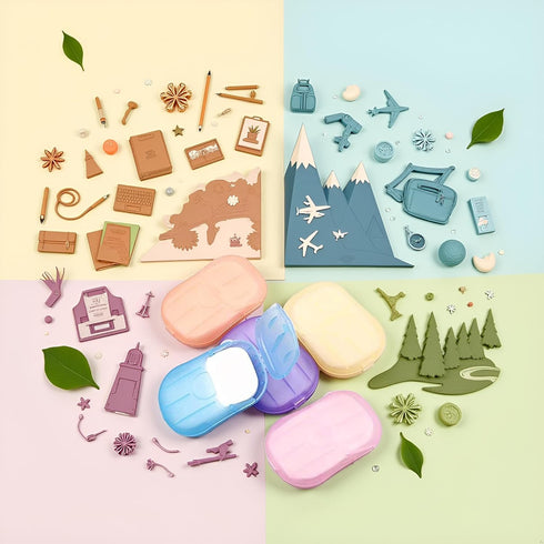 Fansoftiks 500 Paper,5 Sheets Colorful Disposable Soap Boxes Hand Cleaner Fragrance Mini Color Soap Papers for school
