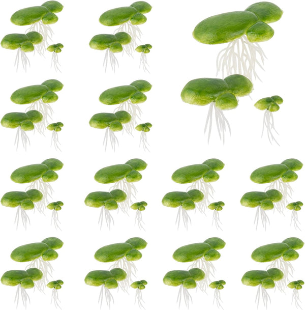 Framendino 54 Pack Floating Aquarium Plants, Artificial Plastic Fake Duckweed Simulation Floating Plants (3 Size)