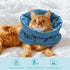 Cat Recovery Collar, Soft Adjustable Cat Cone Alternative, Lightweight Waterproof Fasteners Collars for Cats Kittens Puppies, After Surgery Stop Licking and Daily Use (Lake Blue, M(Neck7.8-13.7"))