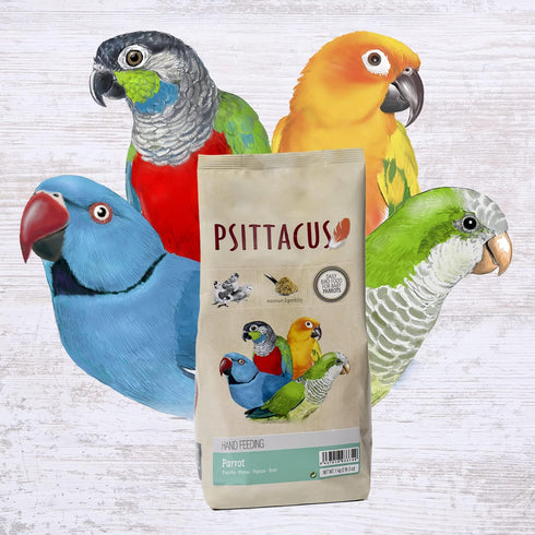 2.2 lb 100% Psittacus Parrot Hand-Feeding Formula | Versatile Diet for Baby Caiques, Conures, Green Cheeks and Other