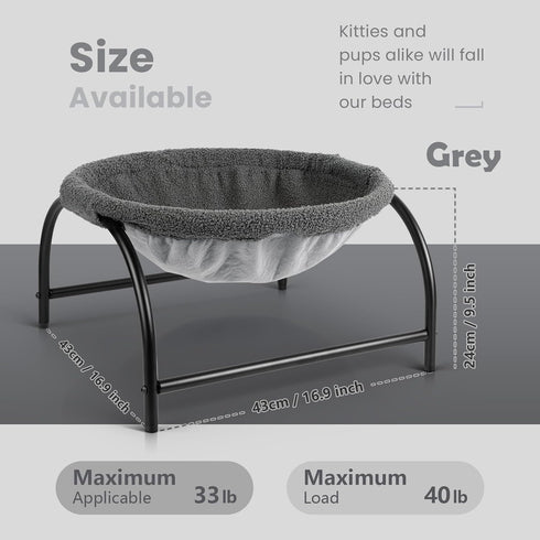 Cat Bed Dog Bed Pet Hammock - Detachable, Breathable, Easy Assembly Indoor Outdoor Supplies, 16.9 in x 16.9 in x 9.5 in