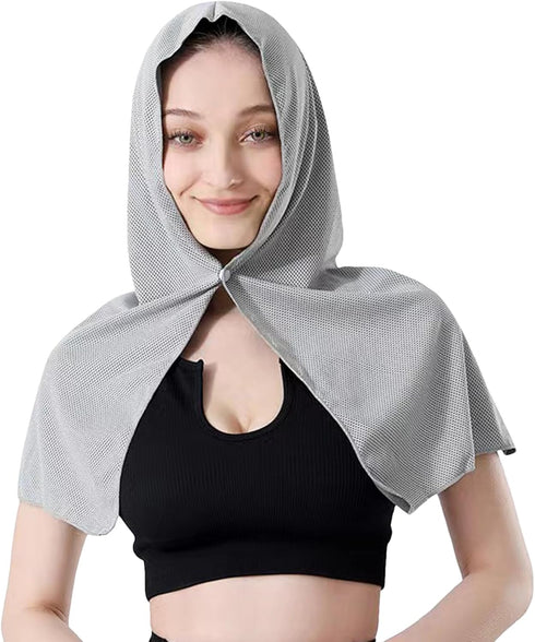 Generic 23.6x11.8in Cooling Hooded Towels - Cold Neck Wraps, Instant Chill Towels Uv Protection Outdoor Heat Relief |