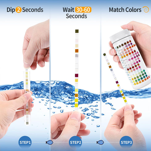 16 in 1 Premium Water Test Kit - 125 Test Strips for pH, Hardness, Chlorine, Lead, Iron, Nitrate, Nitrite