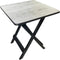 Generic Folding Camping Table Grey Wood Grain 18" Square Height Adjustable 19-21" Plastic