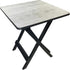 Generic Folding Camping Table Grey Wood Grain 18" Square Height Adjustable 19-21" Plastic