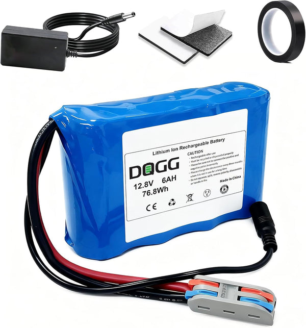 BENKIA 12.8V 6000mAH Rechargeable Li-ion Battery, Bare Leads Wire Replacement Lithium Battery Pack