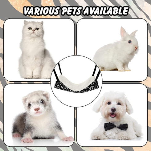 3 Pcs Reversible Pet Hammock, Soft Plush Hanging Bed for Cats, Guinea Pigs, and Other Small Animals (Dot)