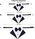 ADOGGYGO Formal Dog Tuxedo Bandana Collar - Adjustable Bow Tie Collar for Small, Medium, Large Dogs, Black & White